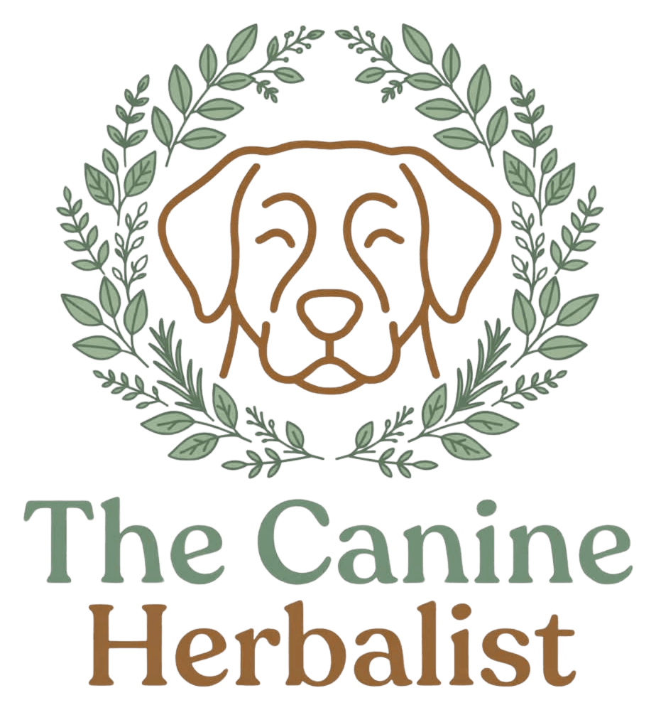 The Canine Herbalist wreath and wordmark